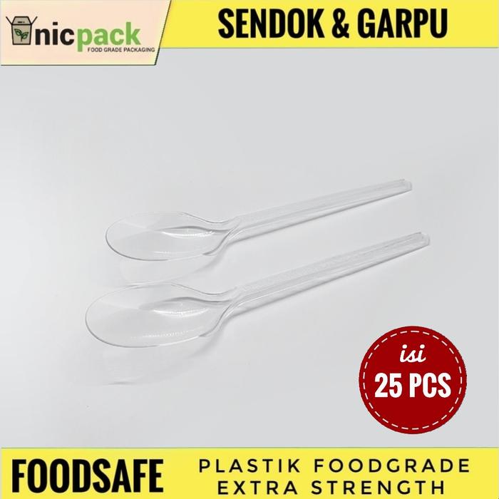 Gambar Sendok Garpu Plastik Putih / Bening isi 25 pcs - Sendok, Putih dari nicpack undefined Tokopedia