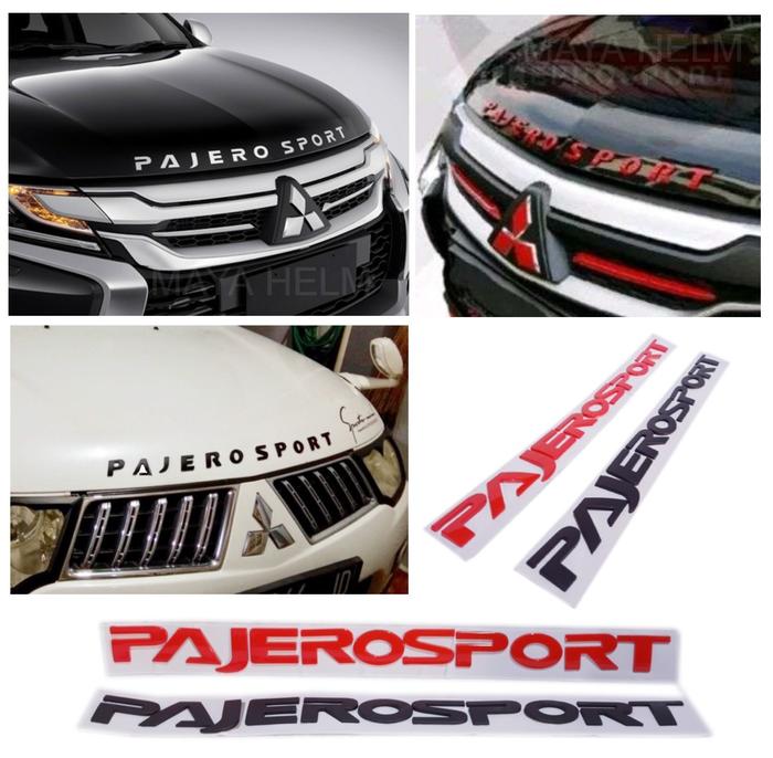 Gambar Emblem Tulisan Huruf Mitsubishi Pajero Sport Engine Hood Kap Mesin OEM - Merah dari mayahelm undefined Tokopedia