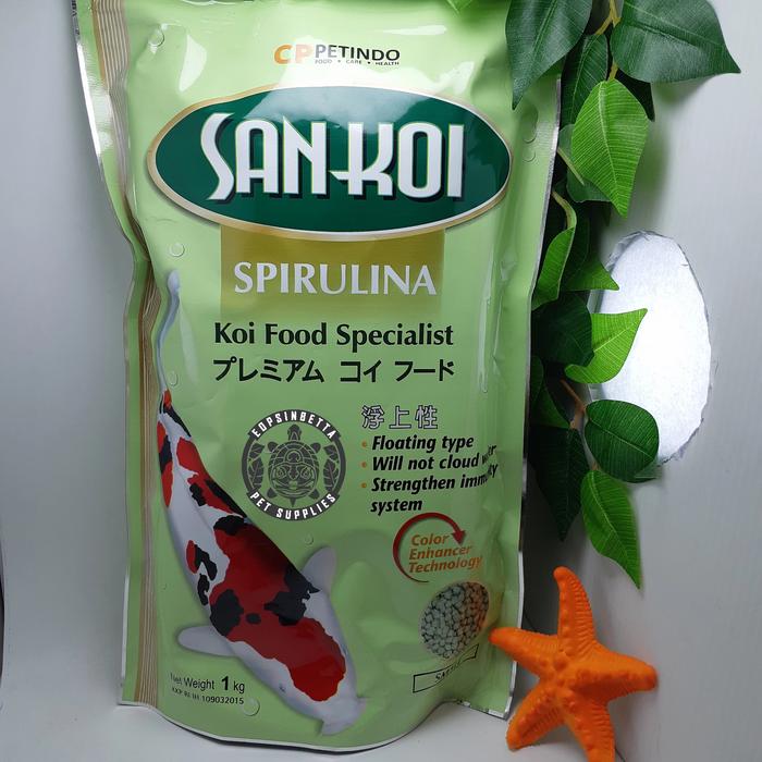 San Koi Spirulina Medium Pellet Sankoi Pakan Ikan Koi Dan Ikan Lainnya  Small