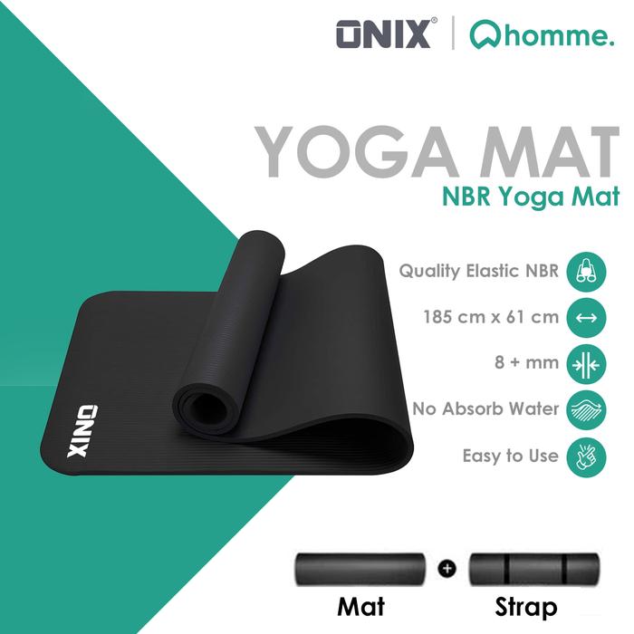 Gambar Onix Matras Yoga Mat Anti Slip Karet kualitas Lembut 8mm - Hitam dari Ormo Indonesia undefined 2 Tokopedia