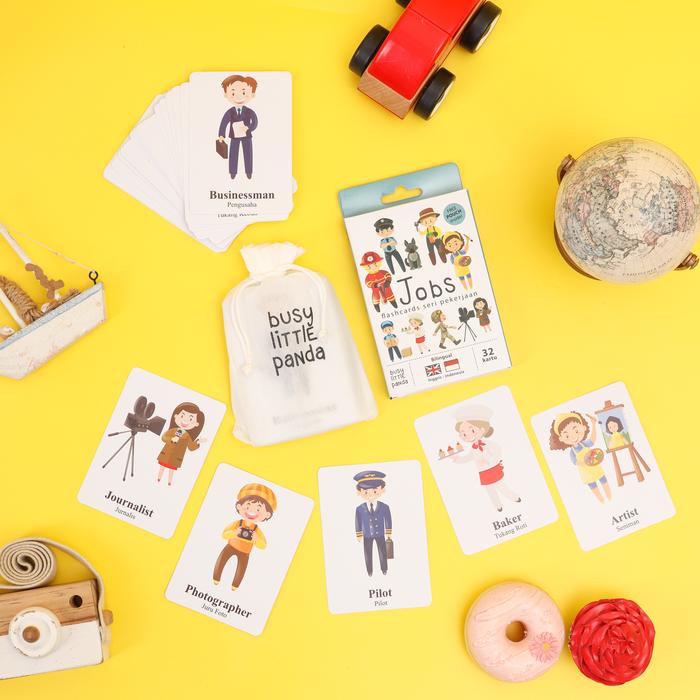 Gambar Mainan Edukasi Kartu Flash Cards Flashcards Busy Little Panda - Jobs dari Brown Baby Bear undefined Tokopedia