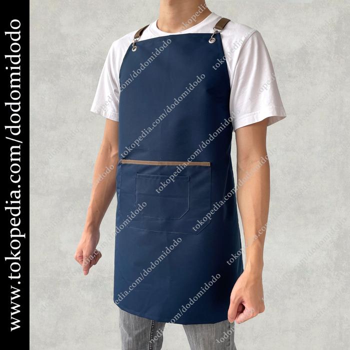 Gambar Apron Celemek Waterproof Anti Air Multifungsi Celemek anti minyak - Navy dari dodomidodo undefined Tokopedia