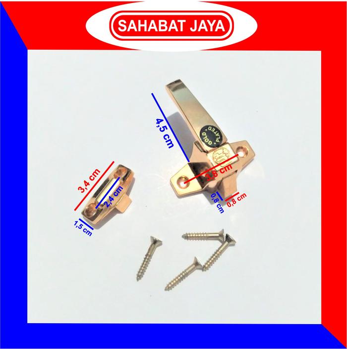 Gambar PANOLET/RAMBUNCIS JENDELA KUNCI WHITMATIC GOLD PLATED - ELT B-23 dari Sahabat Jaya Bangunan undefined Tokopedia