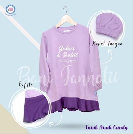 Gambar Tunik Candy | Tunik Anak | Pakaian Muslim Anak | Baju Muslim Anak - S, TA 01 UNGU dari banijannatii undefined Tokopedia
