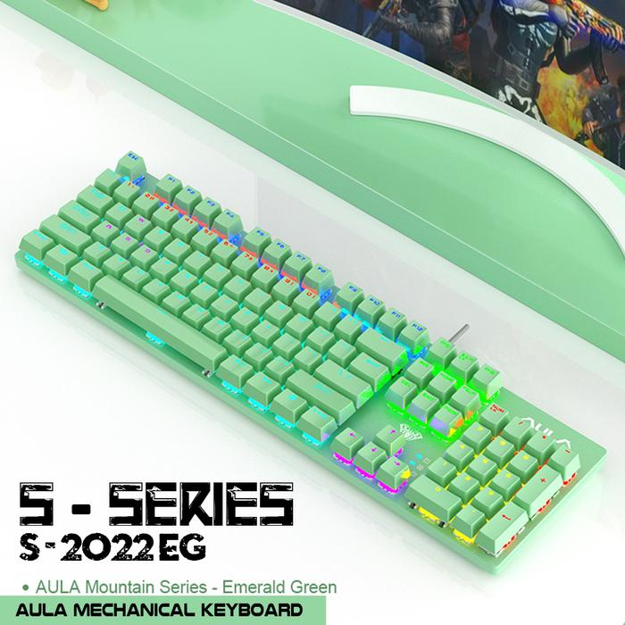 Gambar Keyboard Gaming Mechanical AULA S-2022 GREEN -New LED- Macro Software dari AULA Gaming undefined Tokopedia