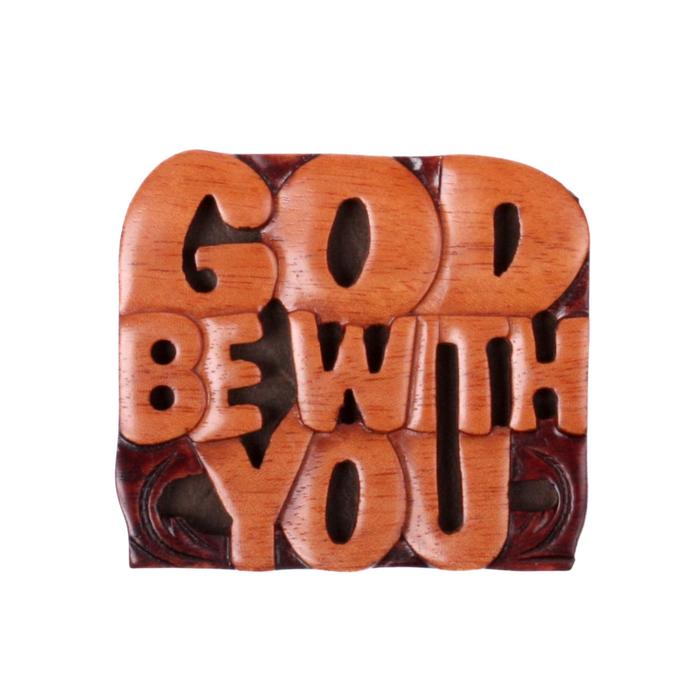 Gambar Magnet Ukiran Tangan - Hand-carved Magnet - God be with you dari Maranatha Handicraft undefined Tokopedia