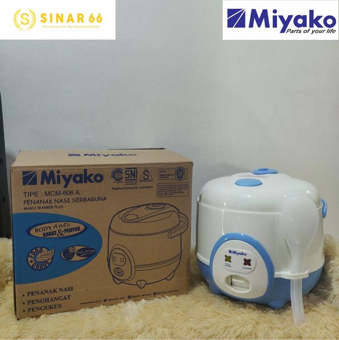 Gambar MIYAKO MINI MAGIC COM RICE COOKER 0.6L 0.6 L MCM-606A MCM 606 A - Biru Muda dari sinar66.id undefined Tokopedia