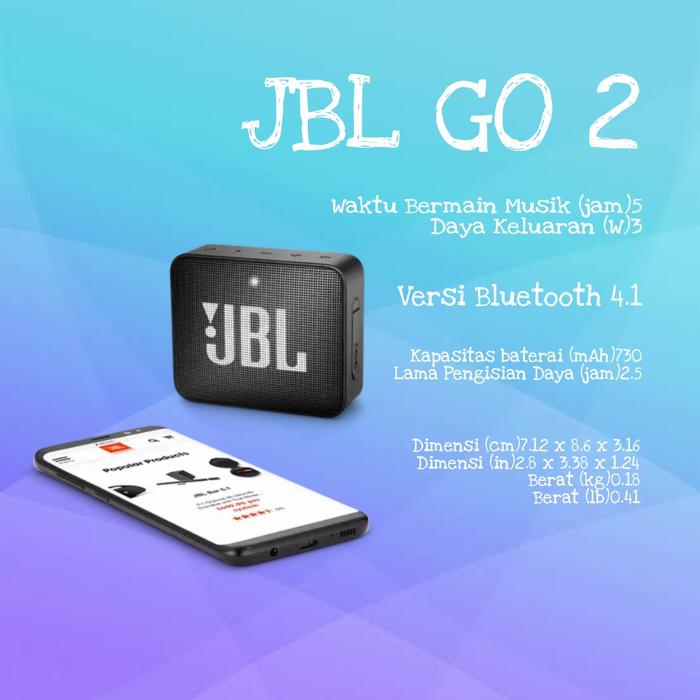 Jual speker jbl go 2 garansi ims - Biru 