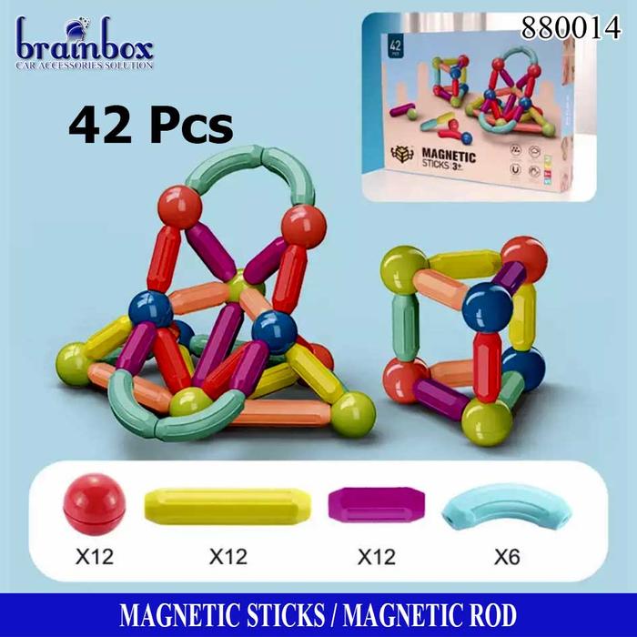 Gambar HIGH QUALITY Magnetic Sticks Stik Magnet Magnetic Rod Building Blocks - 42 Pcs dari Brainbox Car and Home undefined Tokopedia