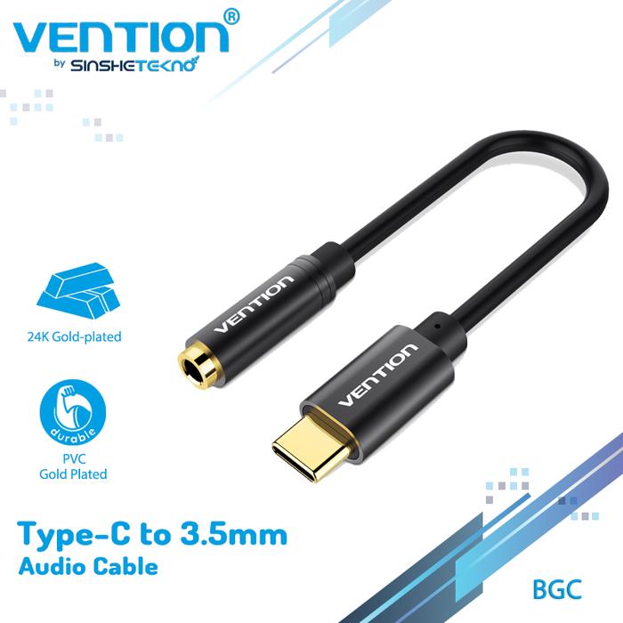 Gambar Vention [BGC] Type-C to 3.5mm Female Audio Adapter Converter Gold - BGCBA dari Vention Authorized Store undefined Tokopedia