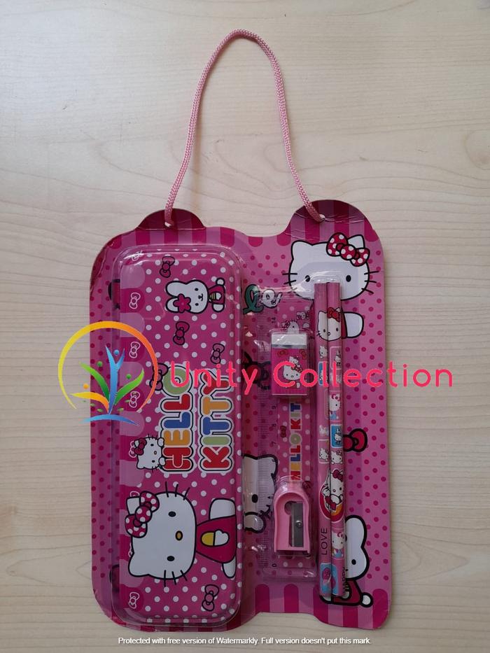 Gambar Tempat Pensil 5 in 1 Anak Karakter Lucu Stationery Set - Hello Kitty dari Unity Collection undefined Tokopedia