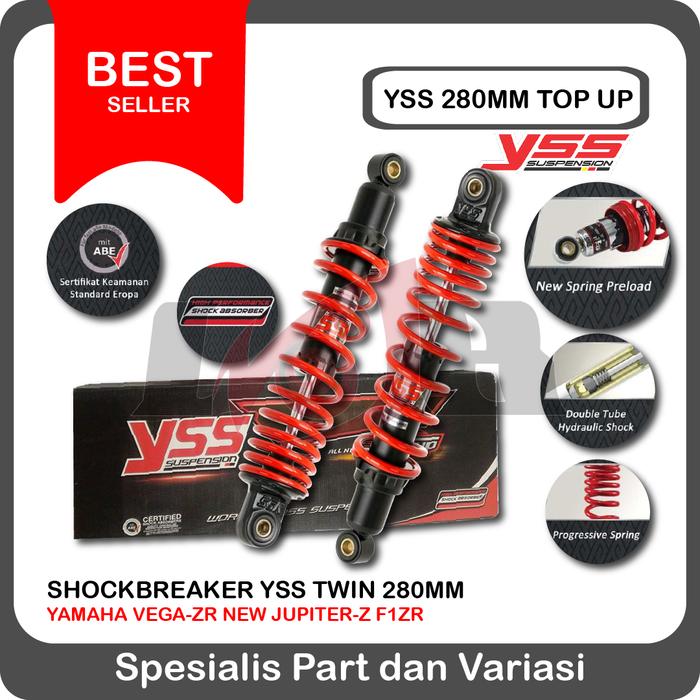 Gambar YSS 280mm Top Up New Shockbreaker Yamaha Vega-ZR New Jupiter-Z F1zr dari Ledeng Motor Bandung undefined Tokopedia