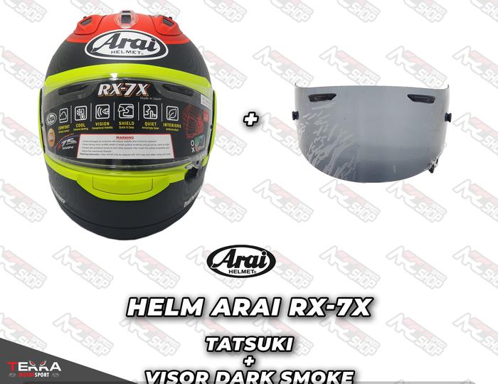 Gambar Helm ARAI RX7X Full Face Tatsuki ( M ) & Visor Dark Smoke Arai dari Terra Motorsport undefined Tokopedia