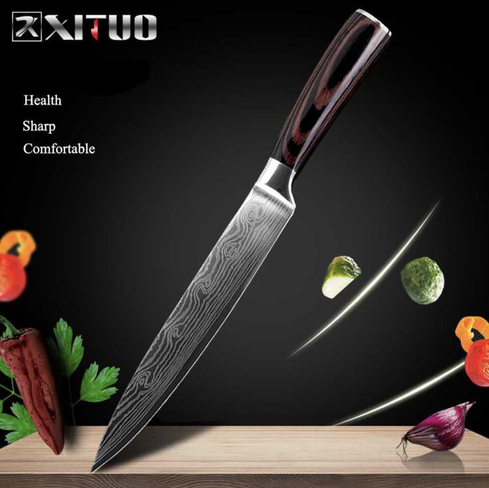 Gambar Pisau Dapur Chef professional Damascus Pattern XITUO anti karat - 5 inch slicing dari Fans Market undefined Tokopedia