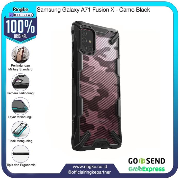 Gambar Rearth Ringke Case Samsung Galaxy A51/A71 Fusion X AntiCrack Original - A71 Camo Black dari Official Ringke Partner undefined Tokopedia