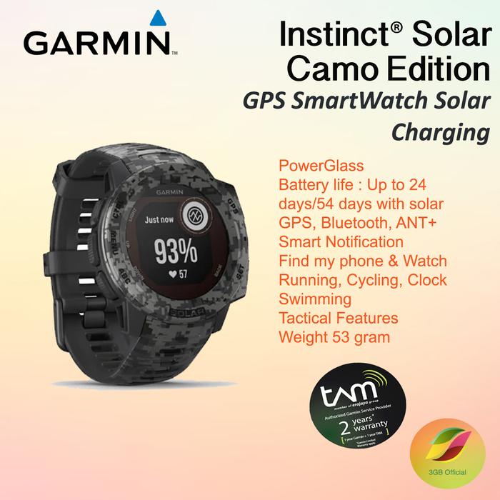 Jual Garmin Instinct Solar Camo GPS 