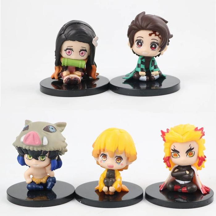 Gambar 4 PCS/set Action Figure set Kimetsu No Yaiba Chibi Ver. Tanjiro Nezuko - set 5 a dari Space Grosir undefined Tokopedia