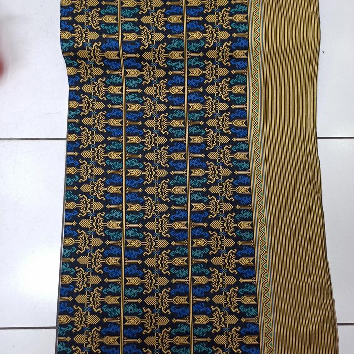 Gambar Kain batik bahan katun prada motif padi katun adem - Biru Navy Arrow dari Batik Revitex undefined 3 Tokopedia