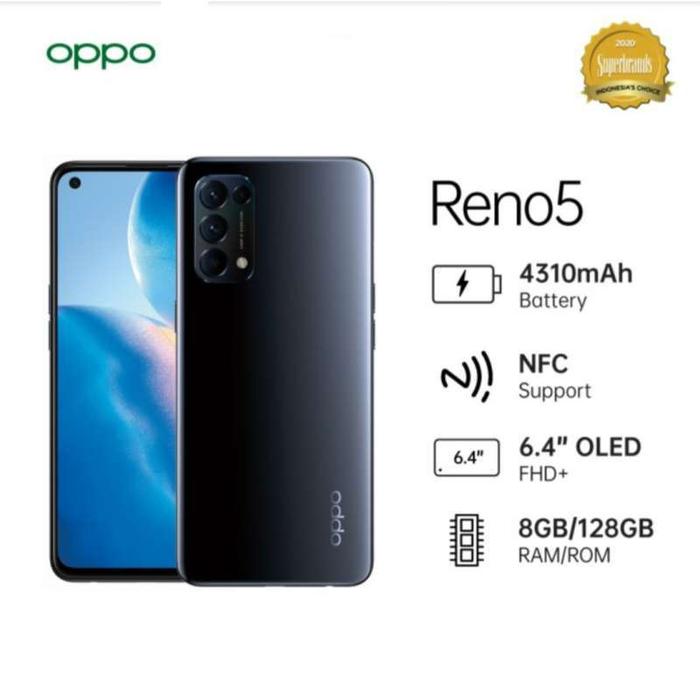 Gambar OPPO RENO 5 5G 8/128 GARANSI RESMI 1TAHUN - Hitam dari CP Phone undefined Tokopedia