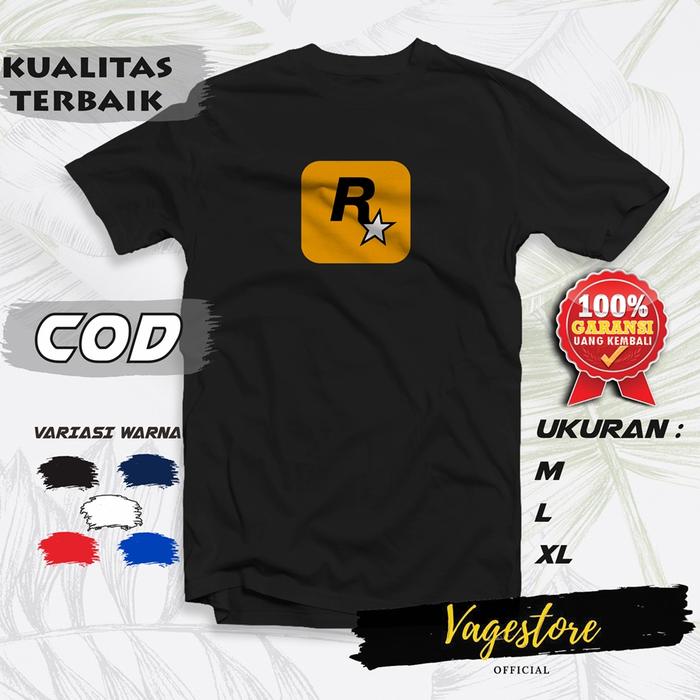 Gambar BAJU KAOS T SHIRT GAMING ROCKSTAR GAMES GTA GRAND THEFT AUTO V ORI - Hitam, M dari VAGESTORE OFFICIAL undefined Tokopedia