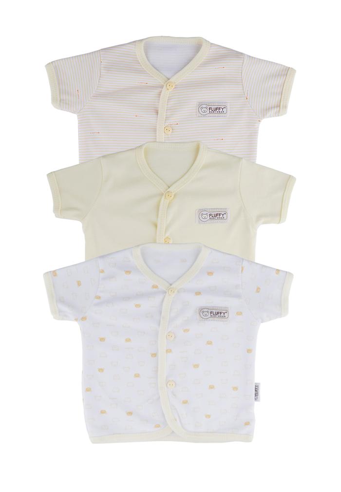 Gambar FLUFFY Baju Pendek Bayi (Isi 3Pcs) BDS MIX SERIES S/M/L - Kuning, 6-9 Bulan dari Fluffy Baby Store undefined Tokopedia