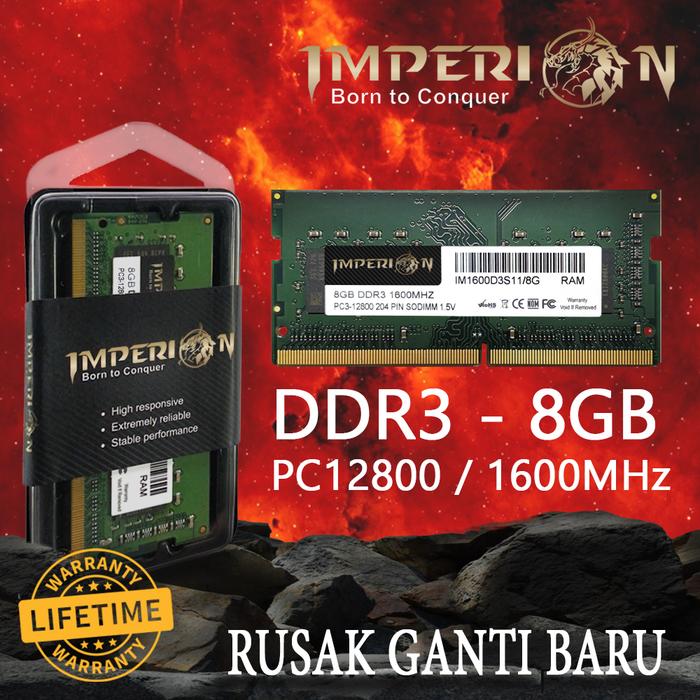 Jual RAM LAPTOP IMPERION DDR3 8GB PC 12800 1600 MHz RAM SODIMM