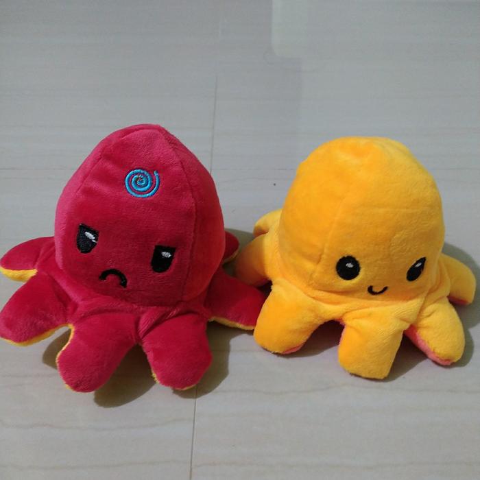 Gambar boneka gurita tiktok, cumi-cumi, ubur ubur bolak balik - merah Kuning dari D Razka undefined Tokopedia