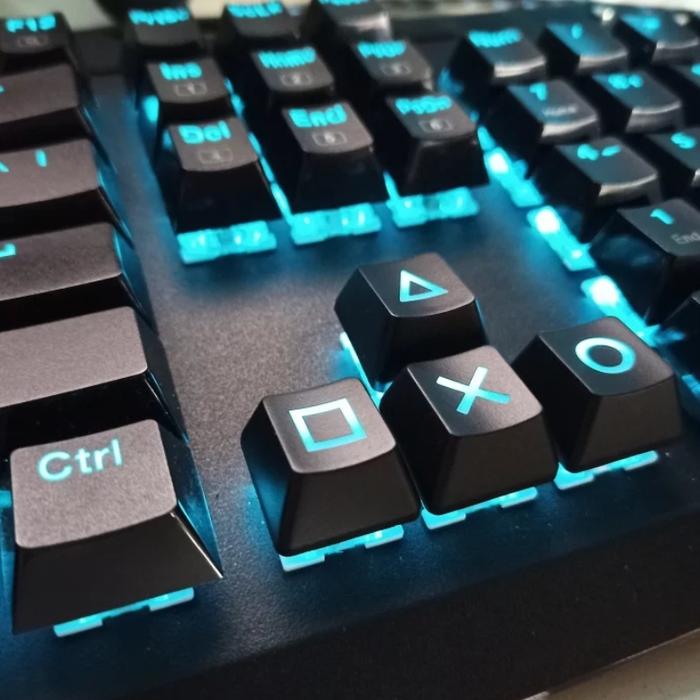 Gambar Keycap Keycaps Backlit PlayStation PBT Profile OEM Dye Sublimation - Hitam dari Sinar Pratama Store 11 undefined Tokopedia