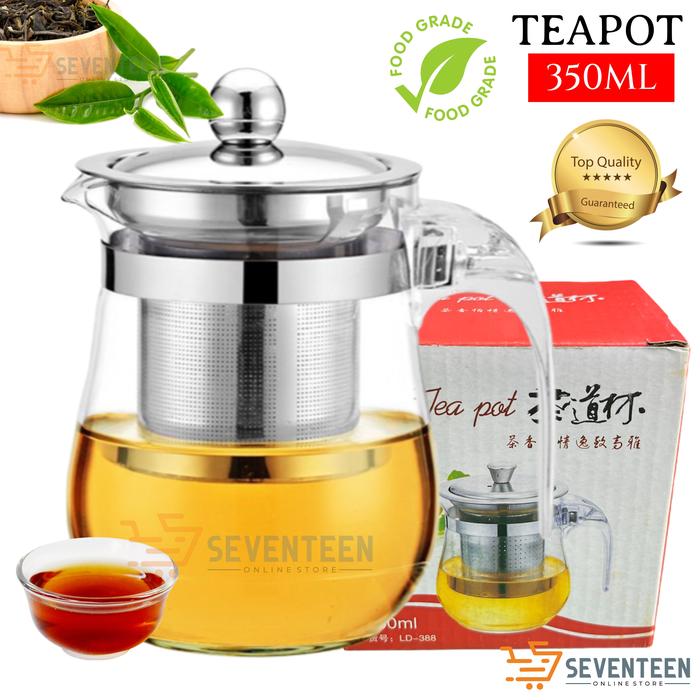 Gambar TEAPOT KACA 350ML C16 SARINGAN TEH STAINLESS TEKO TEAPOT GLASS / GELAS - TEKO dari seventeen17id undefined Tokopedia