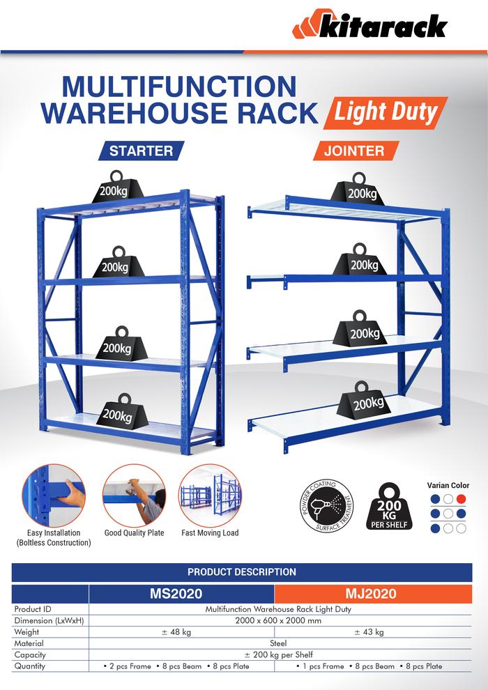Jual JOINTER RACK GUDANG HEAVY DUTY TINGGI 2 METER / SAMBUNGAN RACK ...