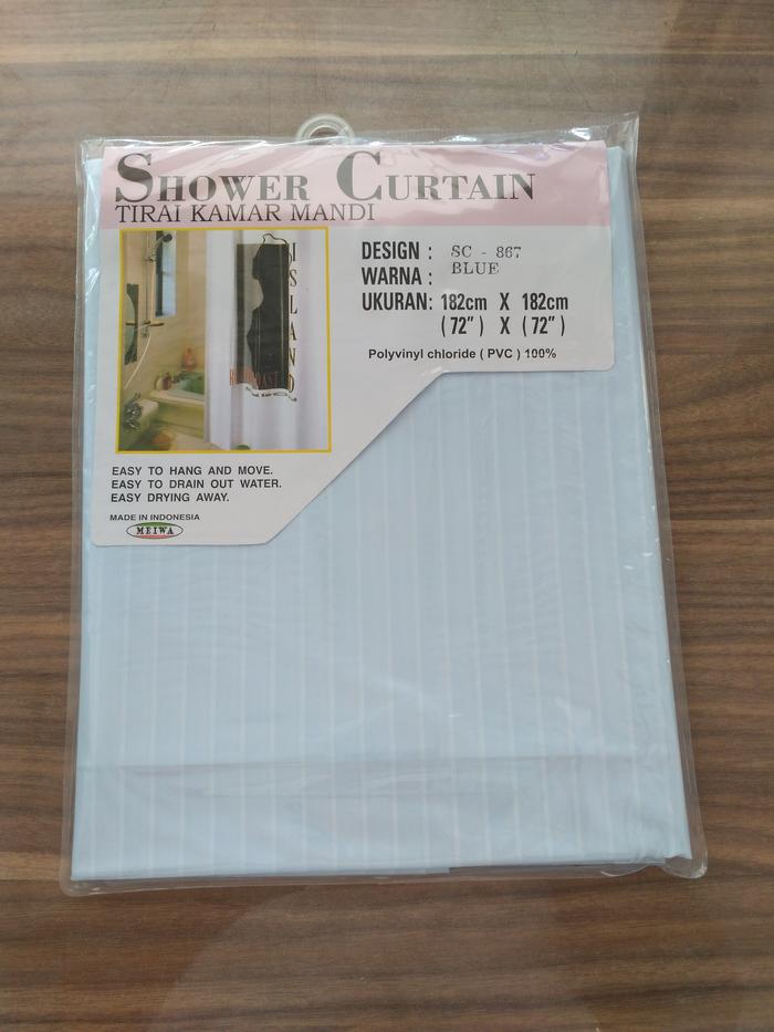 Gambar MEIWA Shower Curtain Tirai Kamar Mandi SC-876 - Biru Muda dari Blanjadirumah undefined Tokopedia