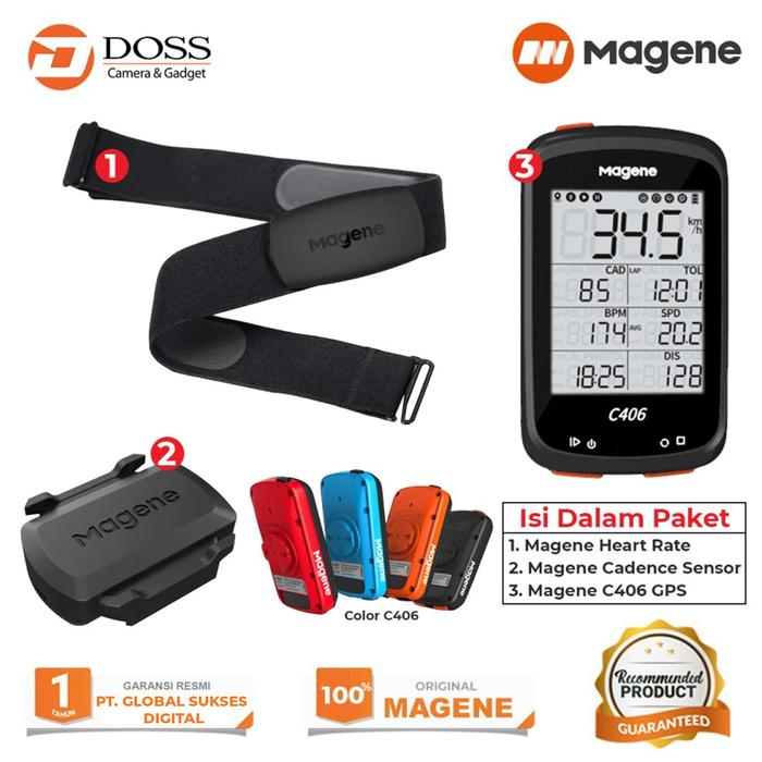 Gambar Paket Magene C406 Speedometer / Cadence Sensor / Magene heart rate - Hitam dari DOSS Camera & Gadget undefined Tokopedia