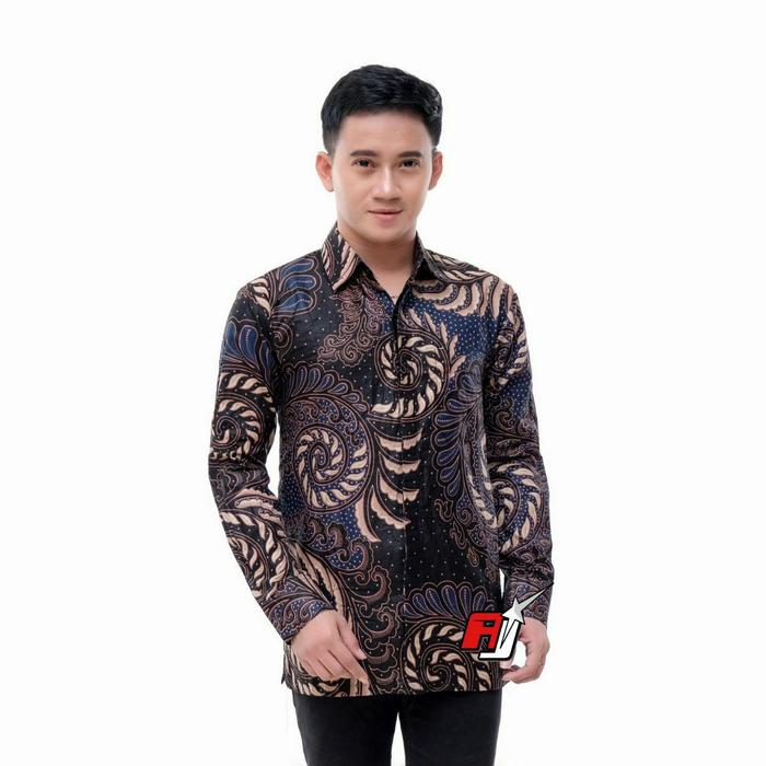 Gambar Beli Kemeja Batik Pria Murah Lengan Panjang | Baju Batik Pria - Biru, L dari RR SHOP99 undefined Tokopedia