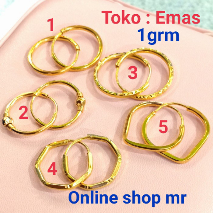 Gambar ANTING EMAS KADAR 300 /375/(ANTING GIPSI POLOS & BOLA PER ) 1 GRAM.. - no:1 gips polos dari ONLINE SHOP MR undefined Tokopedia