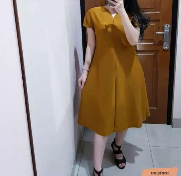 Gambar Dres Wanita Pakaian wanita Tunik wanita baju Wanita Dress - mustard, all size dari Asyfa Shop BDG_NEW undefined Tokopedia
