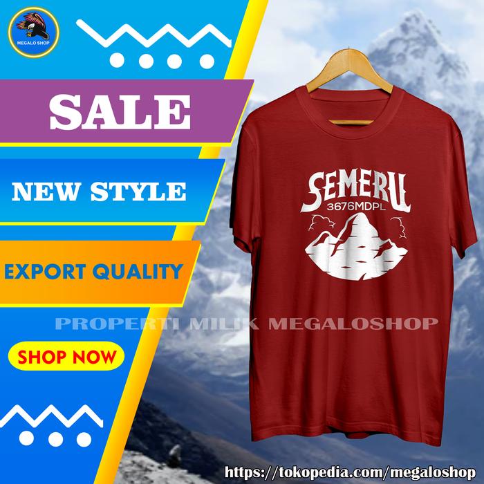Gambar Kaos Hiking Camping Pria Distro Cowok Pendaki Gunung Semeru Indonesia - Maroon, M dari megaloshop88 undefined Tokopedia