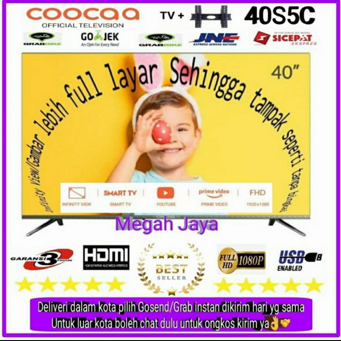 Gambar COOCAA LED TV 40 inch 40S5C SMART DIGITAL FHD GARANSI PNL 3 th+Bracket - TANPA BUBBLE dari Megah Jaya Elektronik. undefined Tokopedia