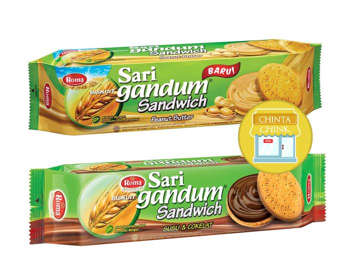 Gambar Biskuit Roma Sari Gandum Sandwich Coklat / Kacang 115g - Coklat dari Chintachink Shop undefined Tokopedia