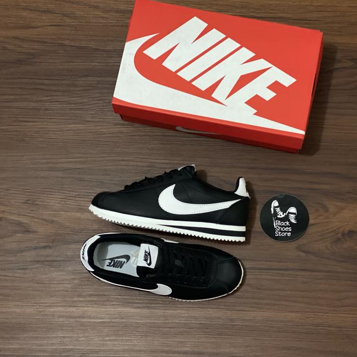 Gambar Nike cortez leather black white - Hitam, 42 dari Blackshoesstorebandung undefined Tokopedia