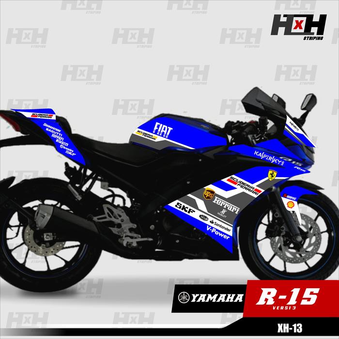 Gambar sticker striker Striping r15 V3 /striping r15 vva Ferrari XH-13 - Biru dari HXH_STRIPING undefined Tokopedia