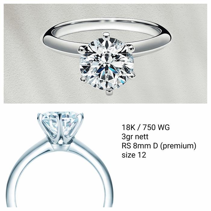 Gambar Moissanite Solitaire Ring. 18K White Gold. 8mm Colorless. GRA USA - 8mm D. 18K 3gr dari HeavenlyNirwana undefined Tokopedia