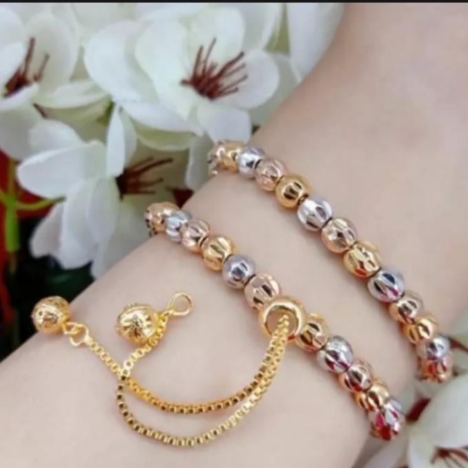 Gambar Perhiasan gelang serut gold free silver titanium anti luntur/karat - Goldsilver, 18cm dari Pransiska99 undefined Tokopedia