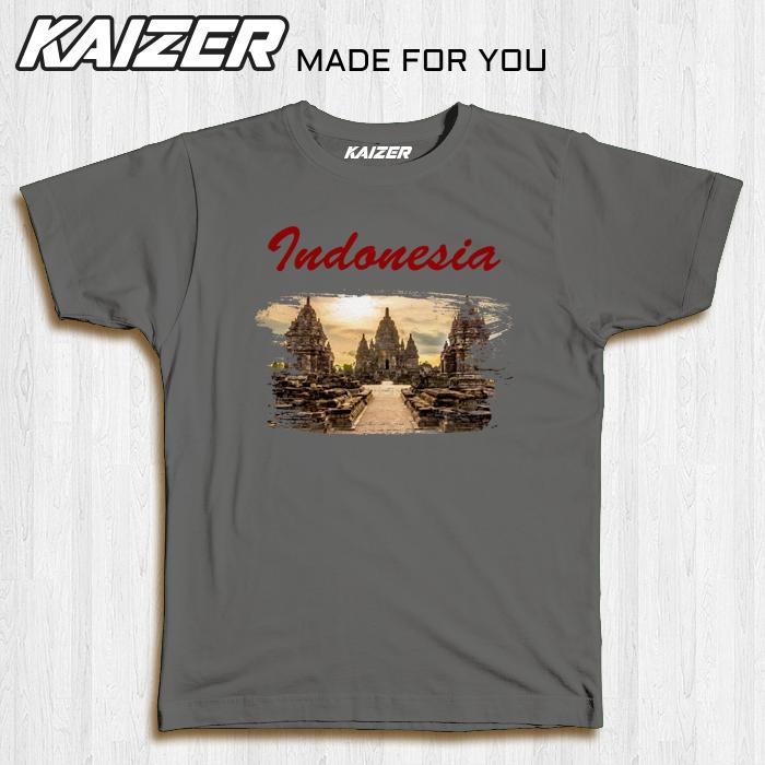 Gambar KAIZER RH-1551 Kaos Candi Prambanan Painting Wonderful Indonesia - Abu-abu, S dari UniTee Official undefined Tokopedia
