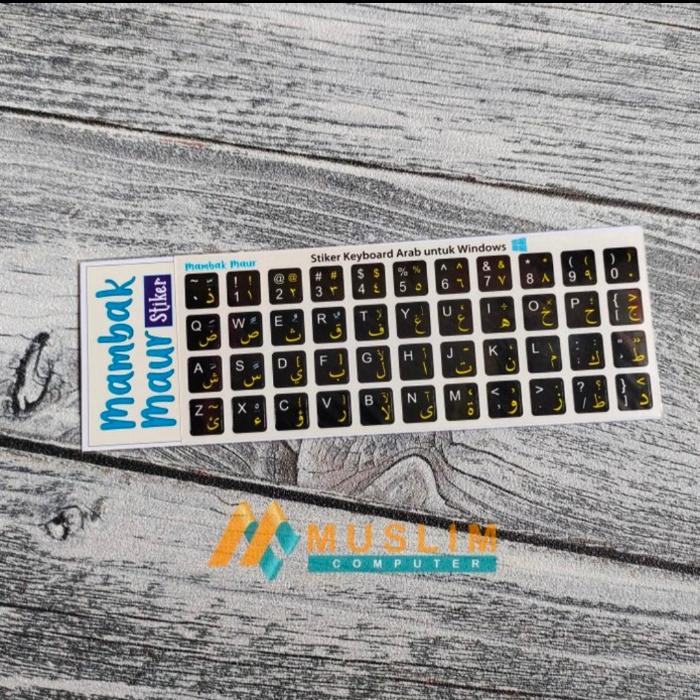Gambar Stiker keyboard arabic laptop - Hitam dari Muslim Computer undefined Tokopedia