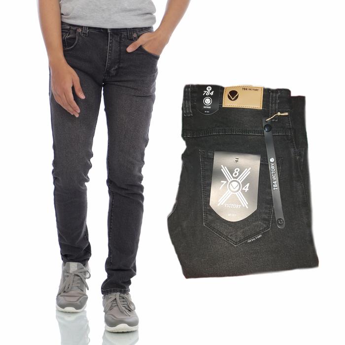 Gambar celana jeans pria slim fit stretch - Black jaz - Abu tua, 27 dari FRANK ID undefined Tokopedia