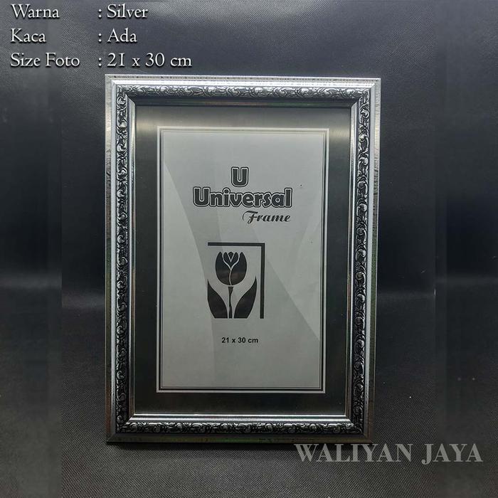 Gambar BINGKAI FOTO UKIRAN MOTIF UKURAN A4 WARNA EMAS DAN SILVER - Silver dari Waliyan Jaya undefined Tokopedia