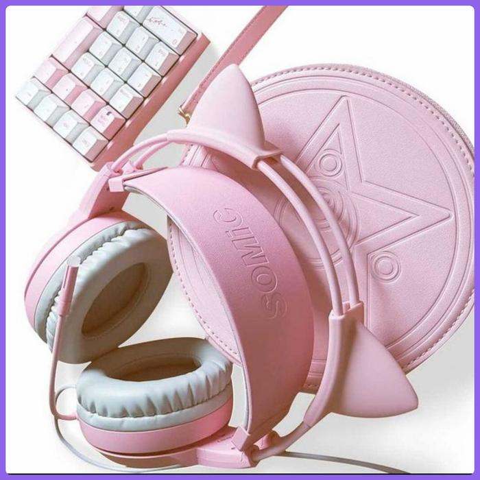 Jual Headset Gaming SOMIC G951 Pink Cat Telinga Kucing dengan