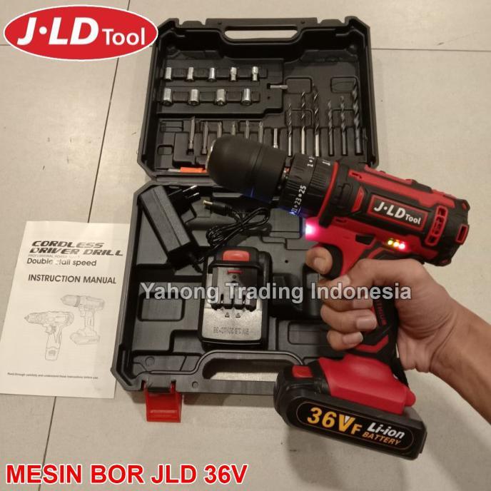 Gambar Power Tools Cordless JLD Drill Impact 36 Volt Set 29 Pcs Bor Batere dari keandra Olshop undefined Tokopedia