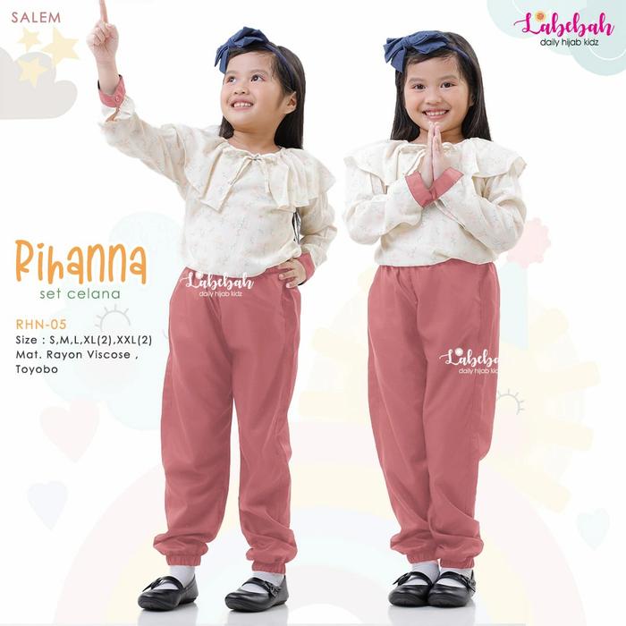 Gambar Setelan celana panjang anak cewek labebah rihanna rayon - salem, S dari nafimashop undefined Tokopedia