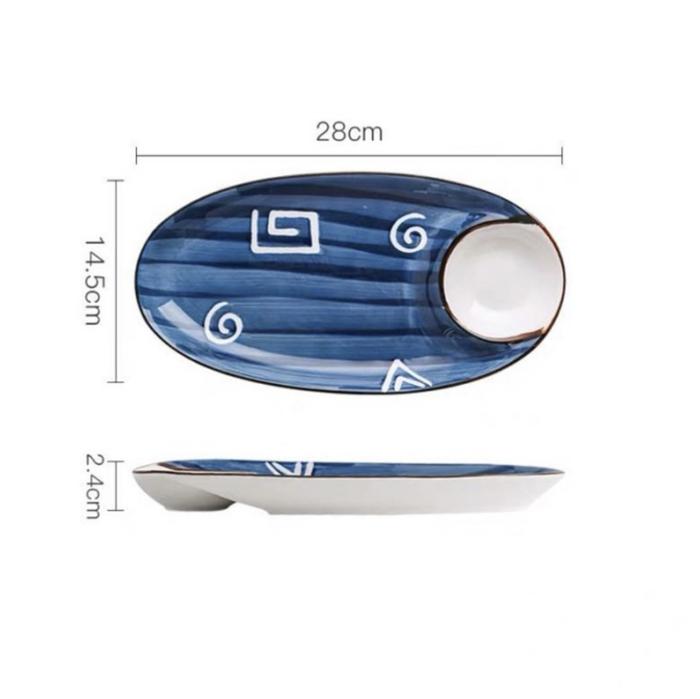 Gambar Snack plate piring side dish keramik gaya jepang piring snack cafe - Tipe 3 dari Violettsky undefined Tokopedia